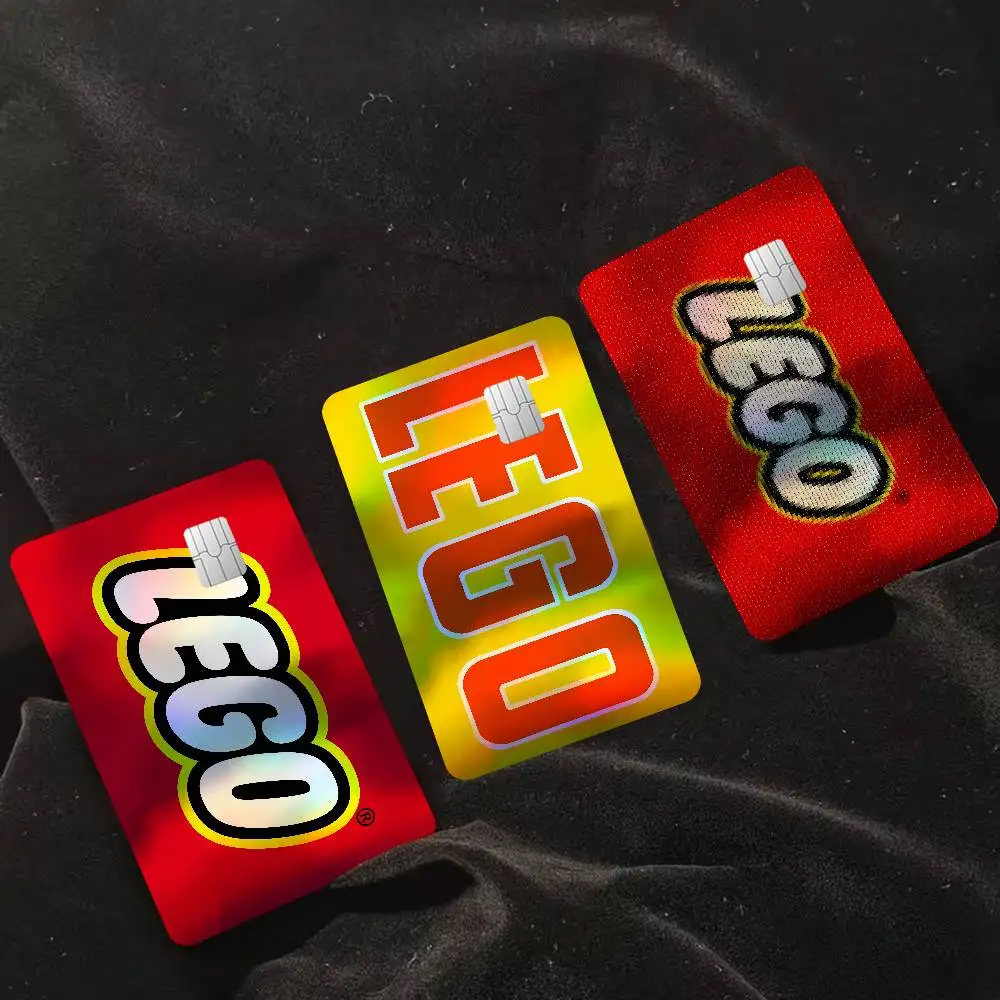 Popular Toy L-LEGO-O Luxury Laser Bank Card Stickers Shiny Reflective DIY Card Decoration