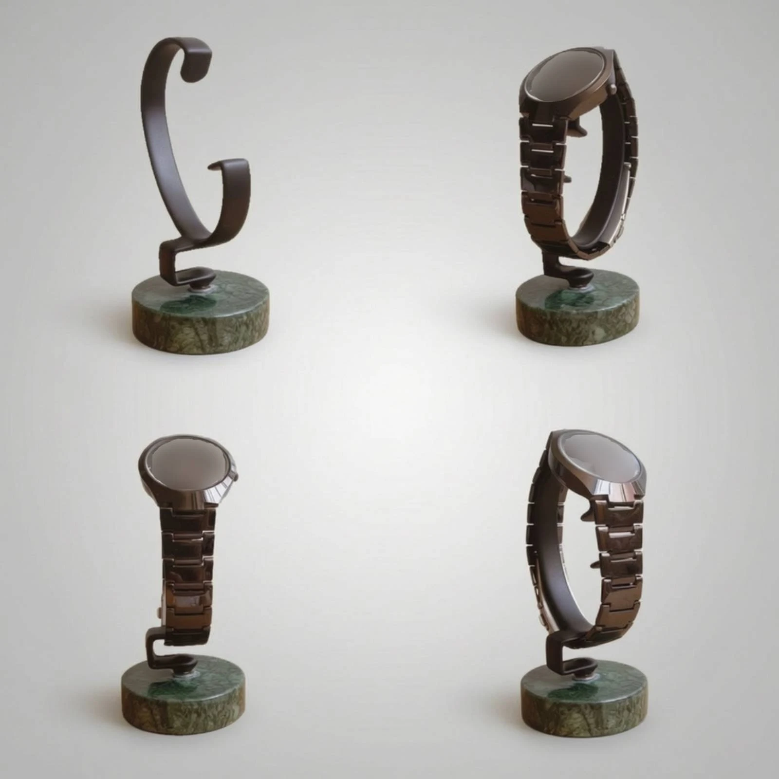 Watch Stand Compact Watch Display with Marble Base High-Quality Space-Saving for Collectors, Dresser, Desk
