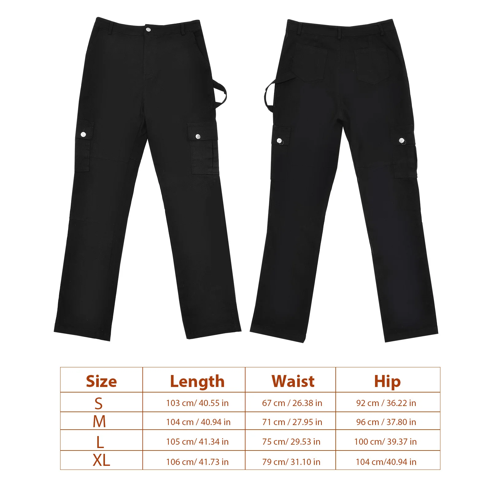 High Waisted Cargo Pants Women Multiple Pockets Comfortable Breathable Fabric Versatile Ladies Trousers Size Xl Workwear Uniform