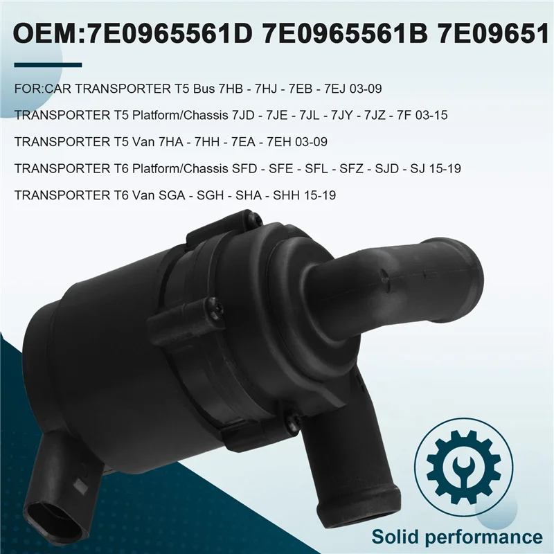 

Auxiliary Water Pump (Cooling Water Circuit) For VW TRANSPORTER 03-09 7E0965561D-X67A