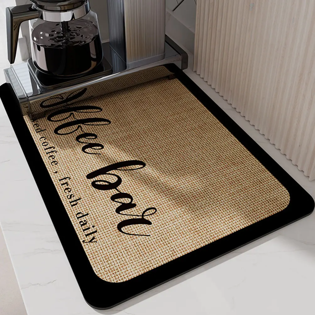 

PVC Coffee Thick Household Bar Mat Heat Resistant Washable Reusable Bar Drain Pad Kitchen Household Accessories