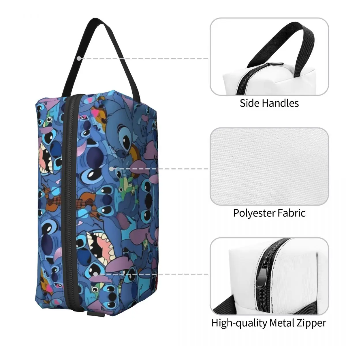 Custom Anime Stitch Pattern Toiletry Bag for Women Disney Cosmetic Makeup Organizer Lady Beauty Storage Dopp Kit Box