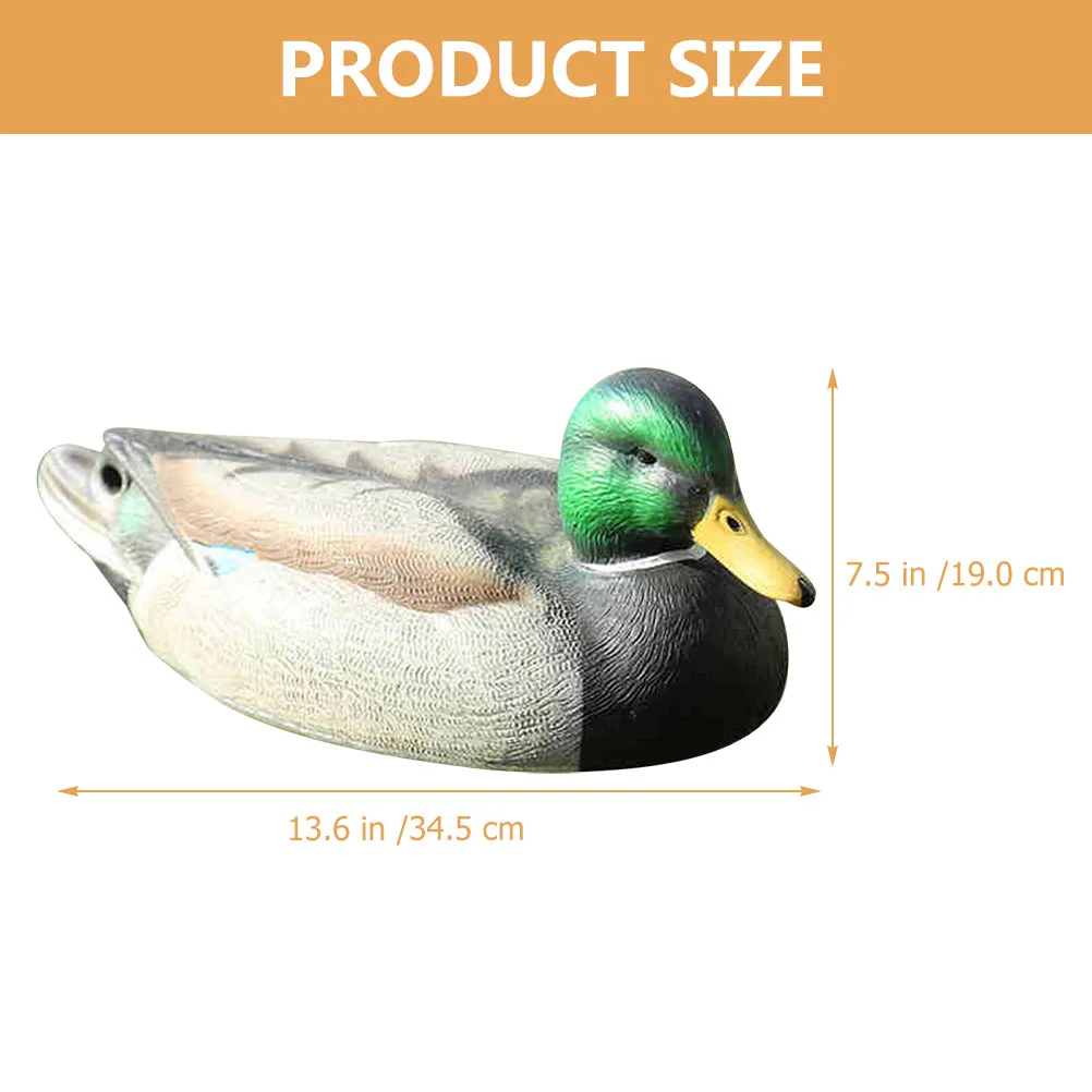 Premium Realistic Floating Duck Ornament for Garden Yard Pond Decoration Sturdy Hunting Bait Lifelike Faux Duck Statue Simulated