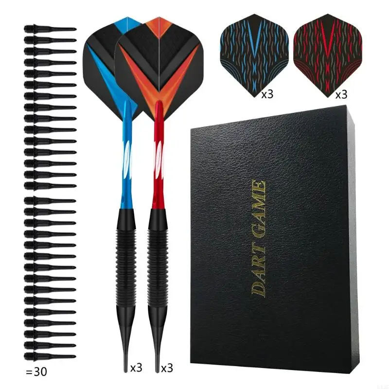 

U1JC 6pcs Нейлоновые наконечники Darts 19 грамм, алюминиевые валы и железный бочо