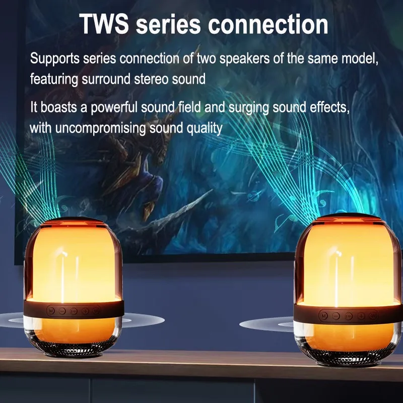 M7, M9 Wireless Bluetooth Mini Speaker Transparent Glass Bluetooth Speaker Small Steel Cannon Outdoor Portable Mini Speaker