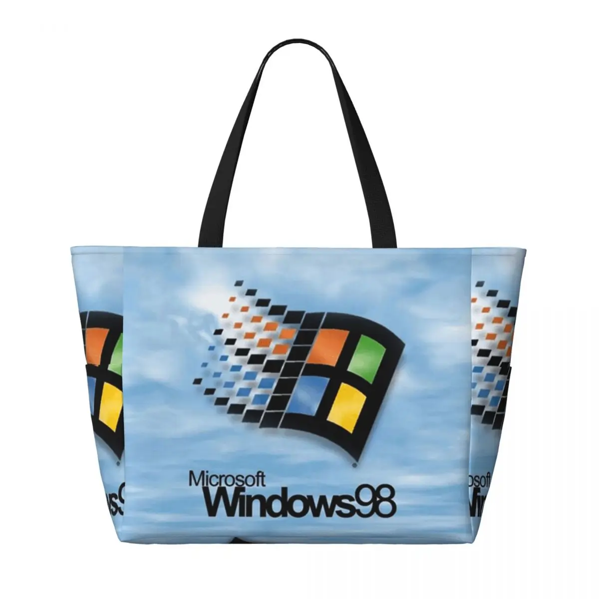 Windows 98 Start Screen Beach Tote Bag Sport Gym Yoga Duffle Large Tote Bag حقيبة سفر نسائية حقيبة لياقة بدنية