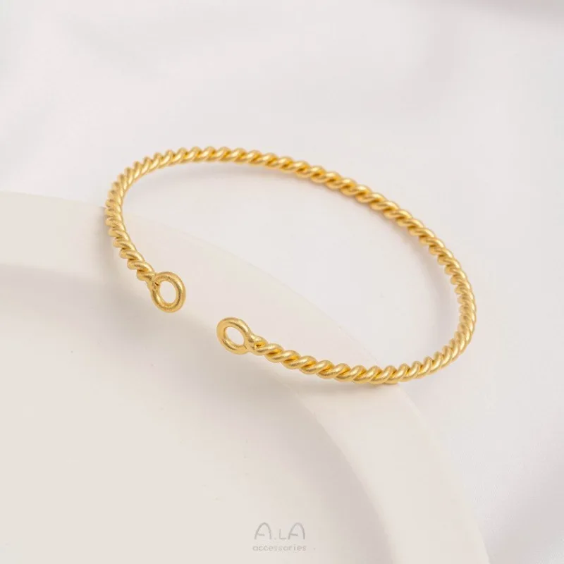 

Strong Color Sand Gold Twist Bracelet Double Circle DIY Bracelet Handwoven Bracelet Jewelry Handmade Gold Accessories