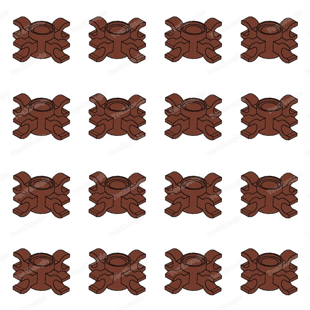 Connecteur à broche de bloc de construction rond avec 4 Clips (poignée horizontale), figurines MOC, paquet d'engrenages Mecha, pièces de modèle, jouets cadeaux DIY, 90202