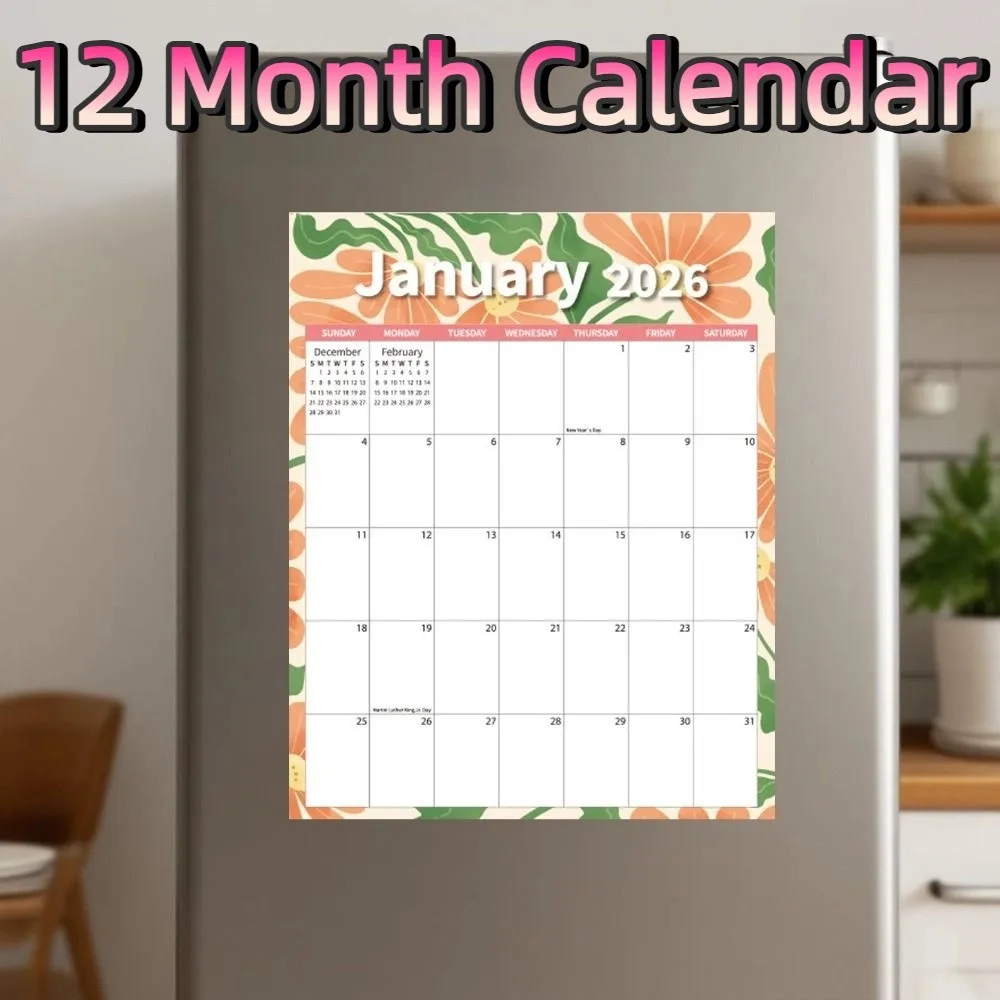 

Creative English Magnetic Calendar Notes Thick Paper 12 Month Calendar Agenda Organizer To Do List Monthly Planner Calendar