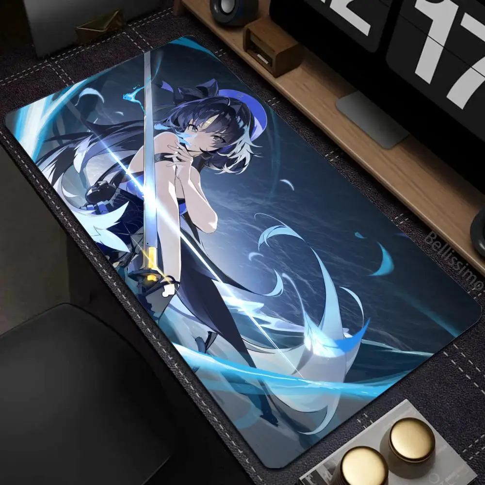 Yangyang Wuthering Waves Mouse Pad PC Office Decoration Mousepad Expansion Rubber Gaming Mouse Mat Anime Girl Keyboard Table Pad