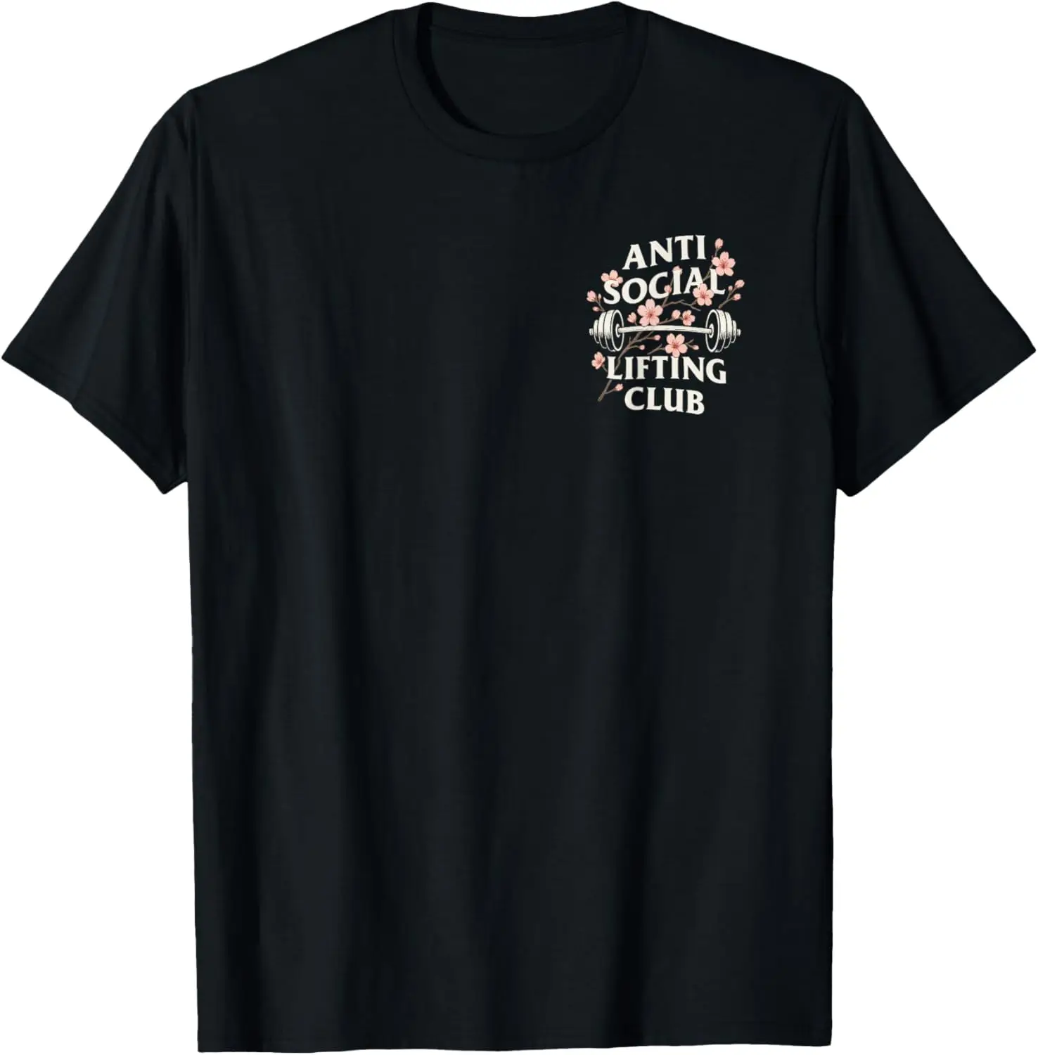 Anti Social Lifting Club Gym Graphic Tee Cherry Blossom Powerlifting Workout T-Shirt