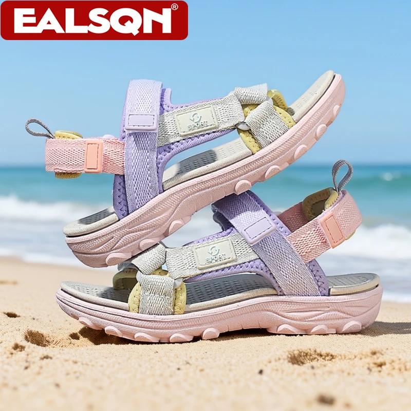 Summer Children's Sandals Girls Breathable Sport for Outdoor Beach Shoes Open-Toe Comfortable Walking Sandalies Size30-38