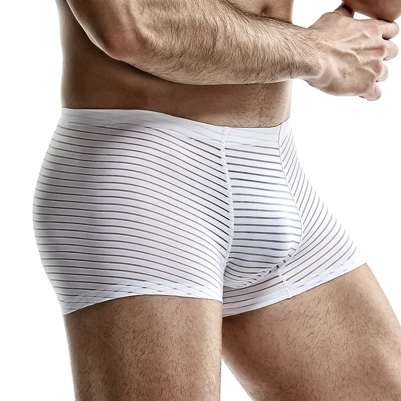 

3 шт. сетчатое антибактериальное мужское нижнее белье, мужские бесшовные брюки из ледяного шелка с четырьмя углами, тонкие бесшовные летние дышащие брюки с плоскими углами