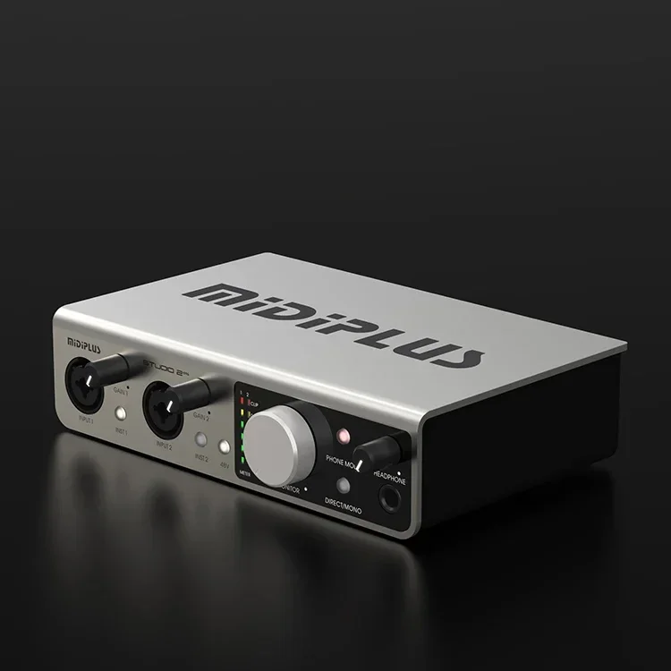 

Midiplus Studio 2 OTG External Audio Interface 2In2Out Computer USB PC Sound Card Recording Live Dubbing Audio Interface