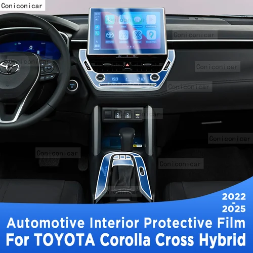 Para TOYOTA Corolla Cross Hybrid 2022-2025 Panel de navegación pantalla Interior automotriz película protectora de TPU pegatina antiarañazos