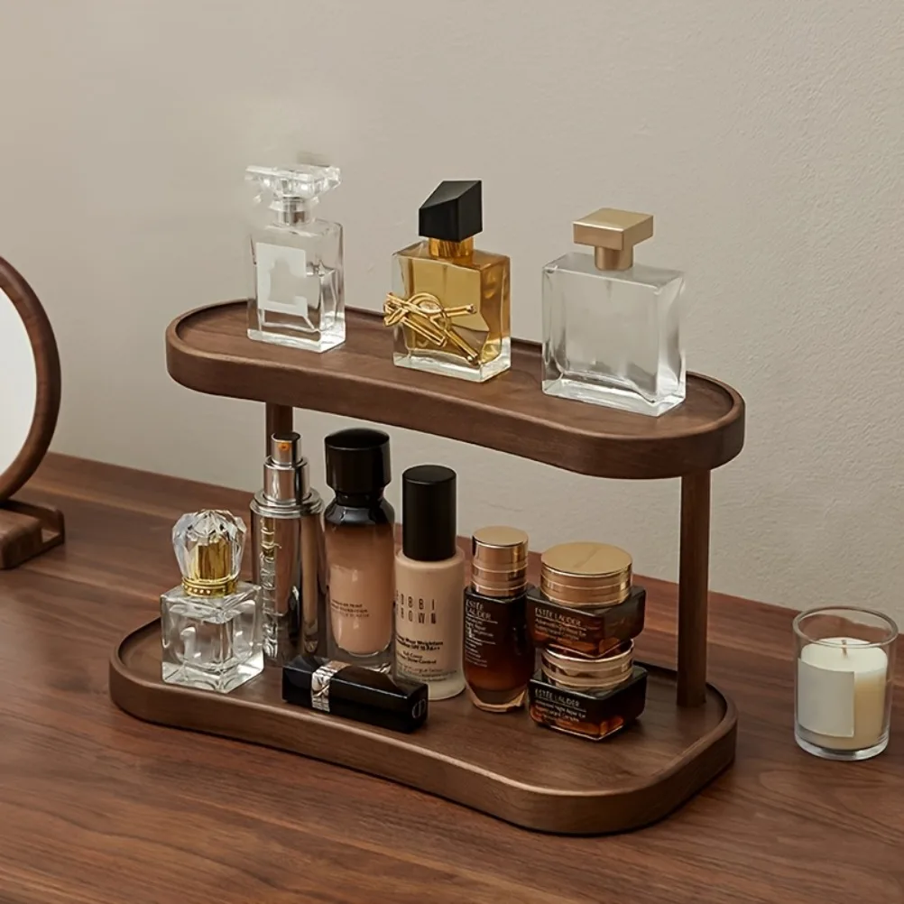 

Vintage Wooden Cup Storage Shelf Perfume Cosmetics Shelf Living Room Storage Rack Multi Functional Storage Kitchen Organizers
