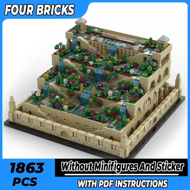 Moc Building Bricks Street View Model Hanging Gardens Of Babylon Technology Modular Blocks Gift Christmas Toys DIY Sets Assembly