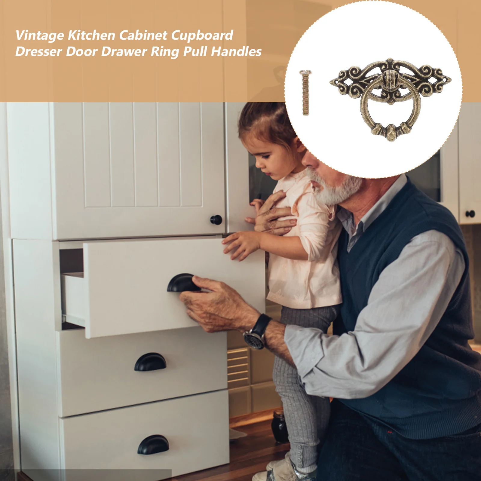 

10pcs Zinc Alloy Cabinet Knobs 2.5X0.9Inch Brass Pull Handles For Kitchen Cupboard Drawer Door Vintage Hardware Fittings