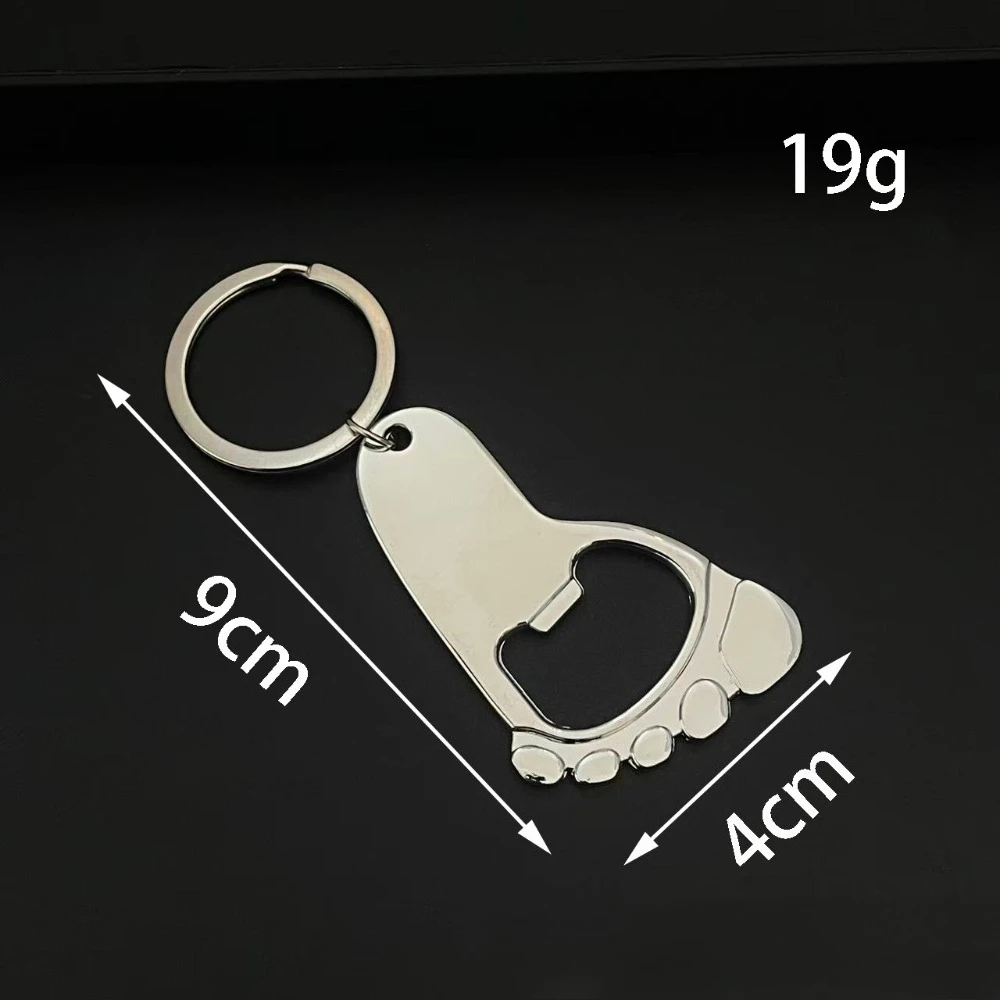 Kreativer Kleiner Fußabdruck Schlüsselanhänger Flaschenöffner Metall-Schlüsselring Legierungsanhänger Taschenaccessoire Schlüsselkette Modisches Exquisites Geschenk – Detail 5