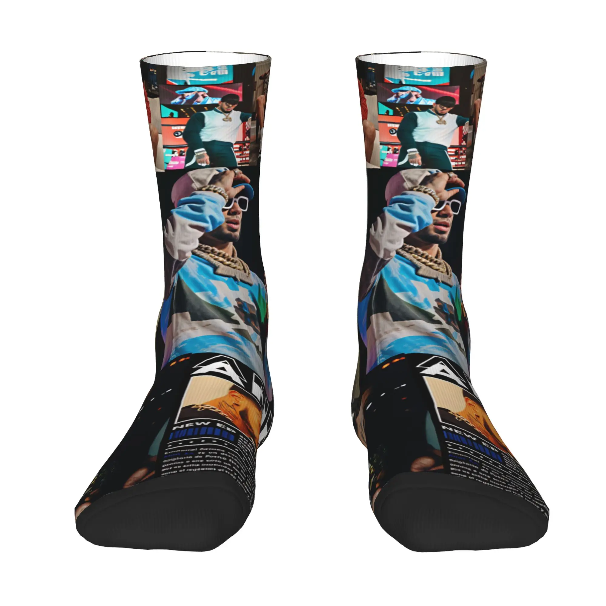 Funny A-Anuel AA Rapper Singer MIRAME Socks Women Men Warm 3D Printing  Basketball Sports Socks