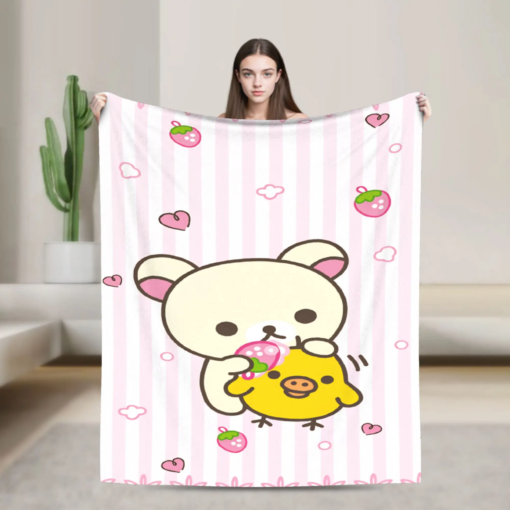 R-RilakkumaS Super Soft Blankets  Girls Boys Plush Throw Blanket Novelty Living Room Flannel Bedspread Sofa Bed Cover