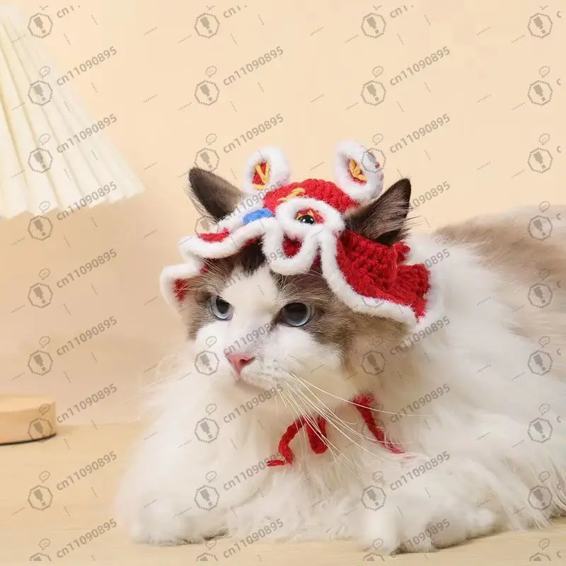 

Original handmade maid cat trumpet flower sun hat pet cat hat cross-dressing hat British short cute head cover
