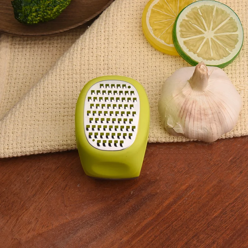 1pc Kitchen Utensils Plastic Handle Stainless Steel Ginger Grater Kitchen Cheese Tool Garlic Press Multifunctional Grater