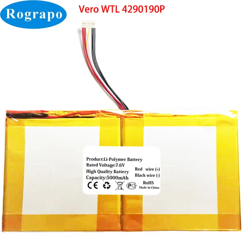 New 7.6V 5000mAh Vero WTL 4290190P Laptop Battery Notebook 10 PIN 7 Wire Plug