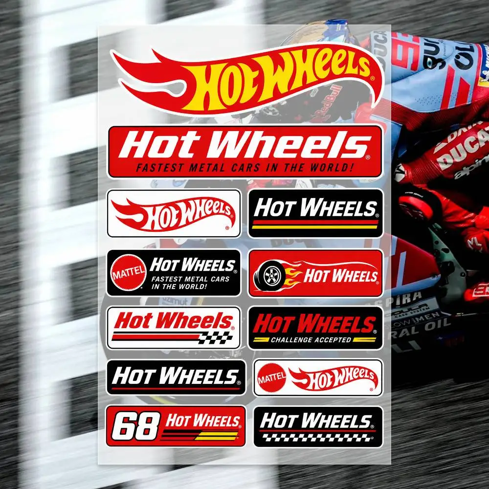 Image of H-Hot Wheels Aufkleber, Motorrad-Aufkleber, Auto-Karosserie, Stoßstange, Fenster, Motorrad, Laptop, Wände, Vinyl-Aufkleber, Auto-Tuning-Zubehör