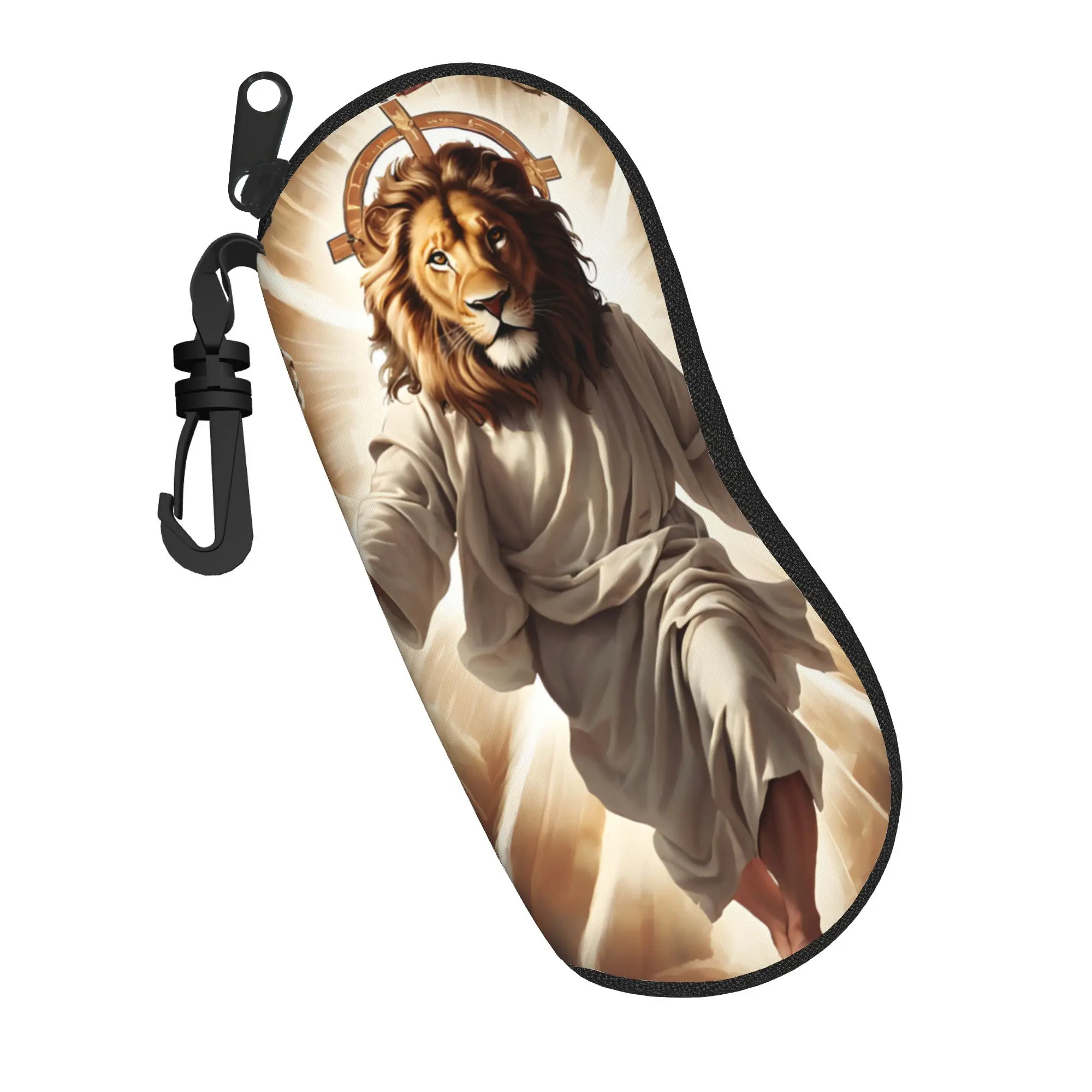 Lion of Judah Cross Jesus Christ Accessories Glasses Case for Girl Portable Accessories  Eyewear Storage Box Ins Glasses Box