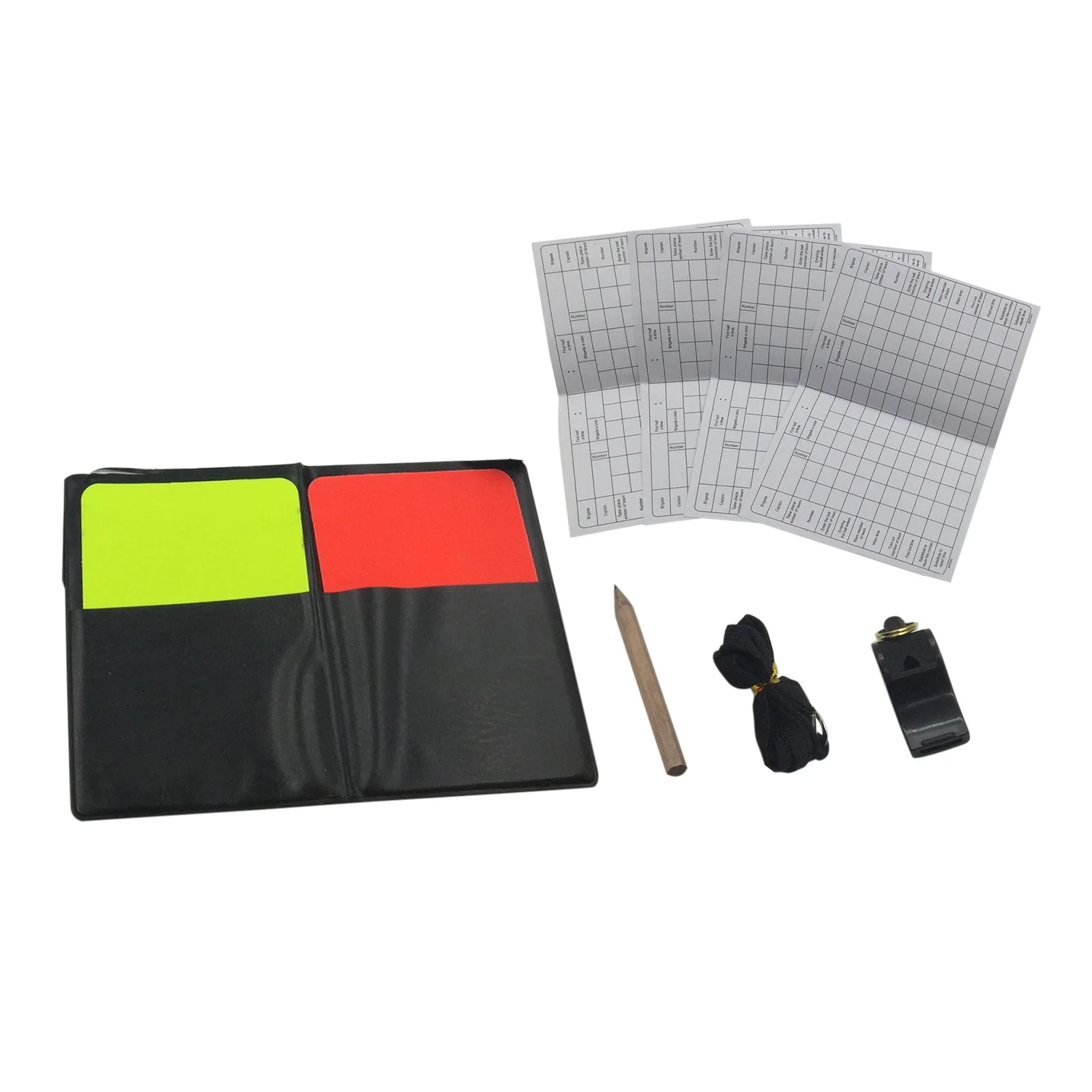 1 Set Sport Football Soccer Referee Card Set With Whistle Red And Yellow Card Tools