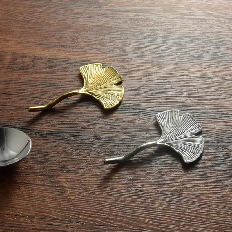 Elegant Stainless Steel Chopstick Rest Ginkgos Leaf Shaped Tableware Holder Cutlery Support Dining Table Accessories image 6