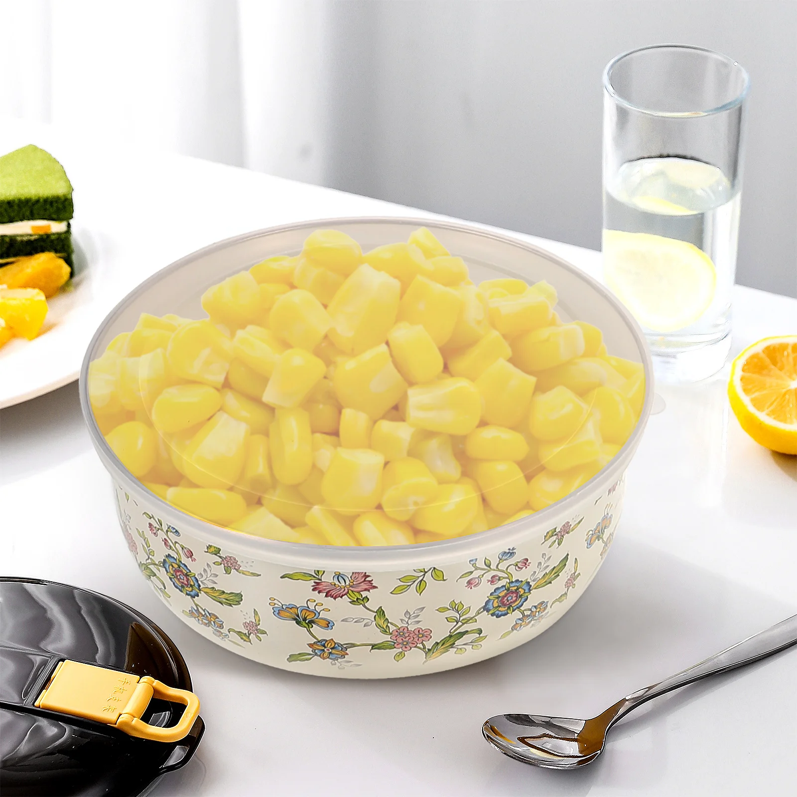 

5 Pcs Fruit Ramen with Lid Soup Bowls Lids Big Salad Mixing Microwavable Enamel