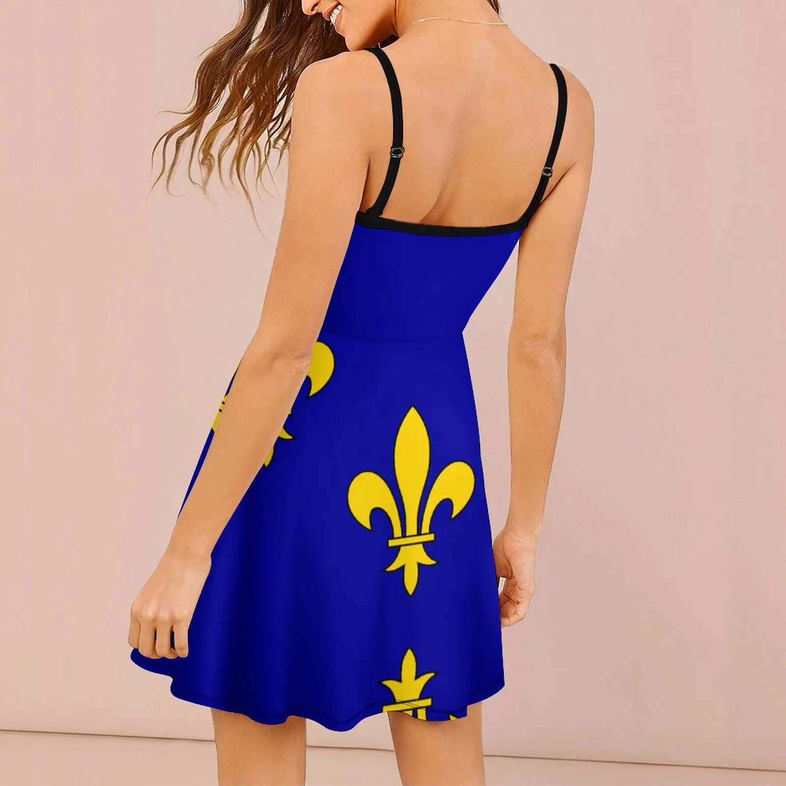 Vestido con estampado De bandera De Francia para mujer, ropa Sexy con tirantes, divertida y novedosa para fiestas