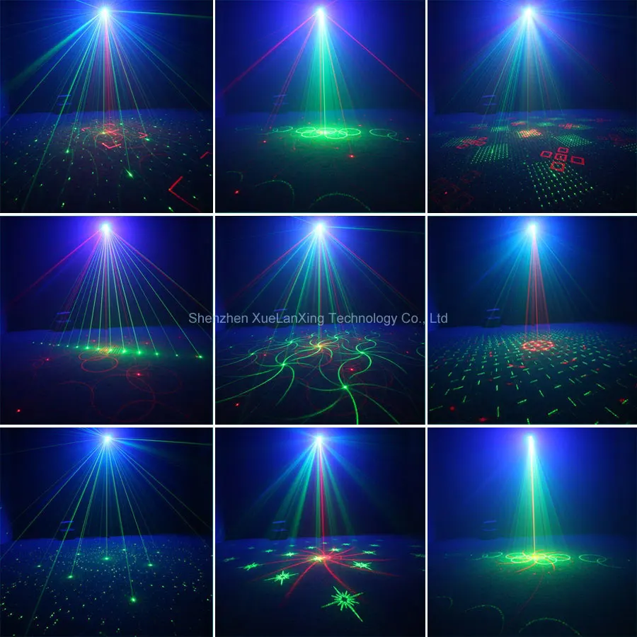 Rechargeable Battery Party Disco DJ R&G Laser Light Projector 60/120 Patterns RGB LED Christmas Dance Birthday Stage Effect Z238