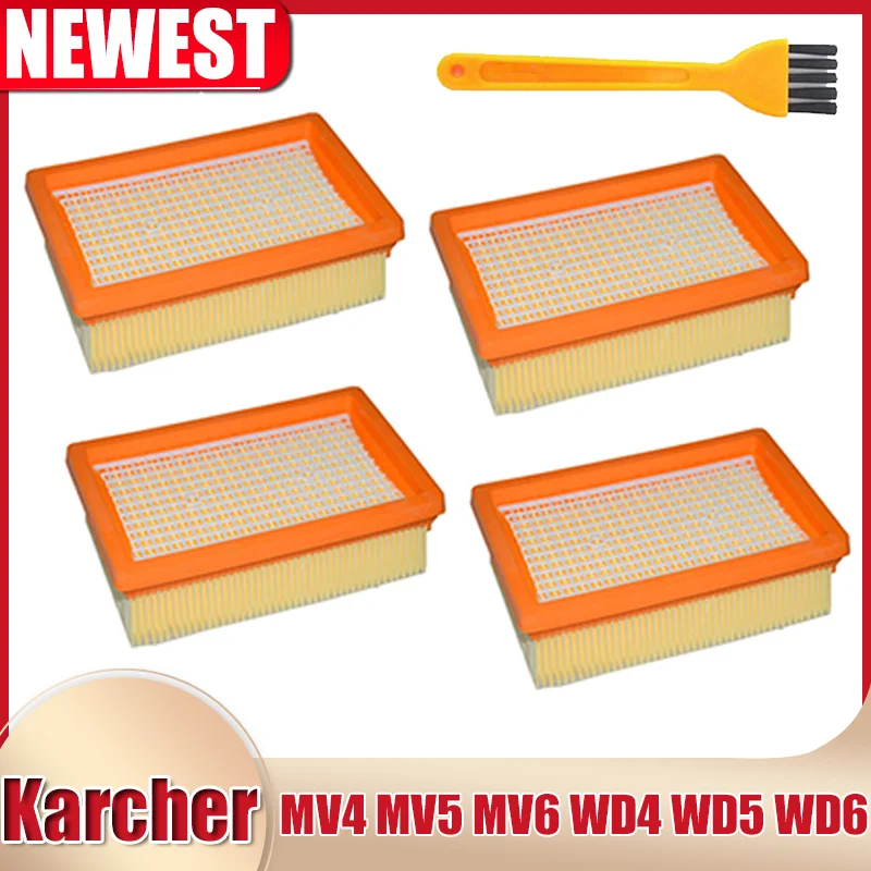 Filtro A Pieghe Piatto Per Kärcher MV4 MV5 MV6 WD4 WD5 WD6 - Ricambio 2.863-005.0