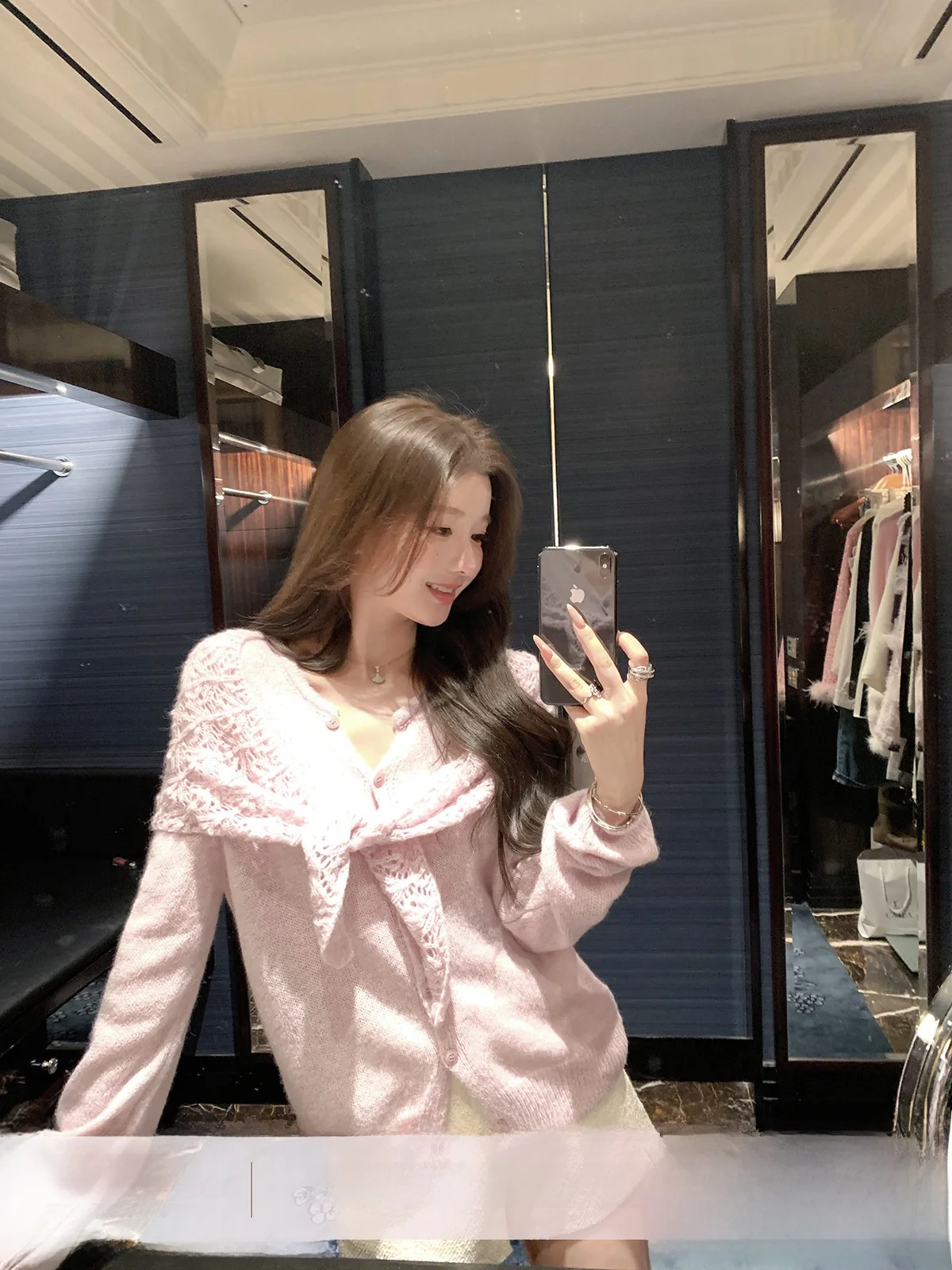 

Вязаный шерстяной свитер Yoyozhang фиолетового цвета для женщин: нежный, универсальный, стройнящий топ, весенний сезон, простой кардиган с длинными рукавами