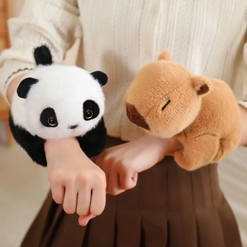 Panda Slap Bracelet Series Capybara Simulation Plush Doll Slap Bracelet 20cm Wrist Style Monkey Plush Wrist Band Christmas Toy