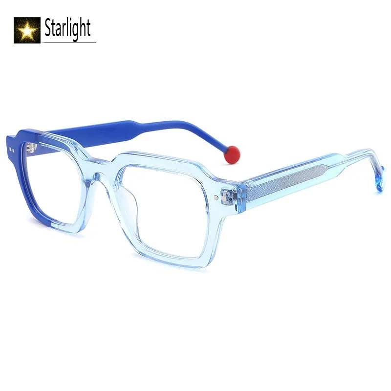 Thick Acetate Pacthwork Glasses Frame Man High Quality Square Eyeglasses Frames Men Fashion Women Myopia Reading Prescription