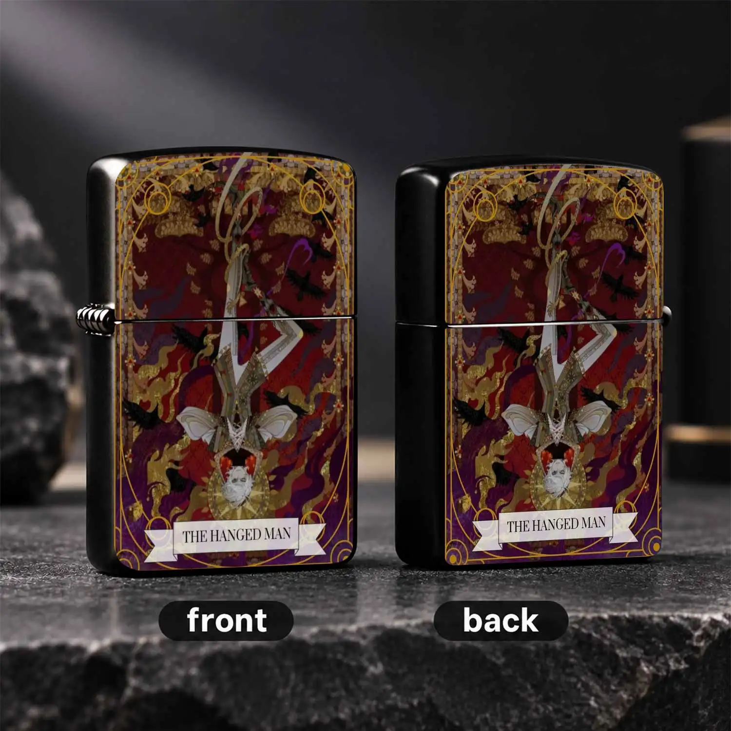 Vintage Art Style The Hanged Man Tarot Pattern , Creative Exquisite Collectible Windproof, Unique Aesthetic Gift For Boyfriend Tarot Enthusiast, Portable Durable For Outdoor Camping Home Use, Delicate Packaged Present A Fun And Humorous Lig