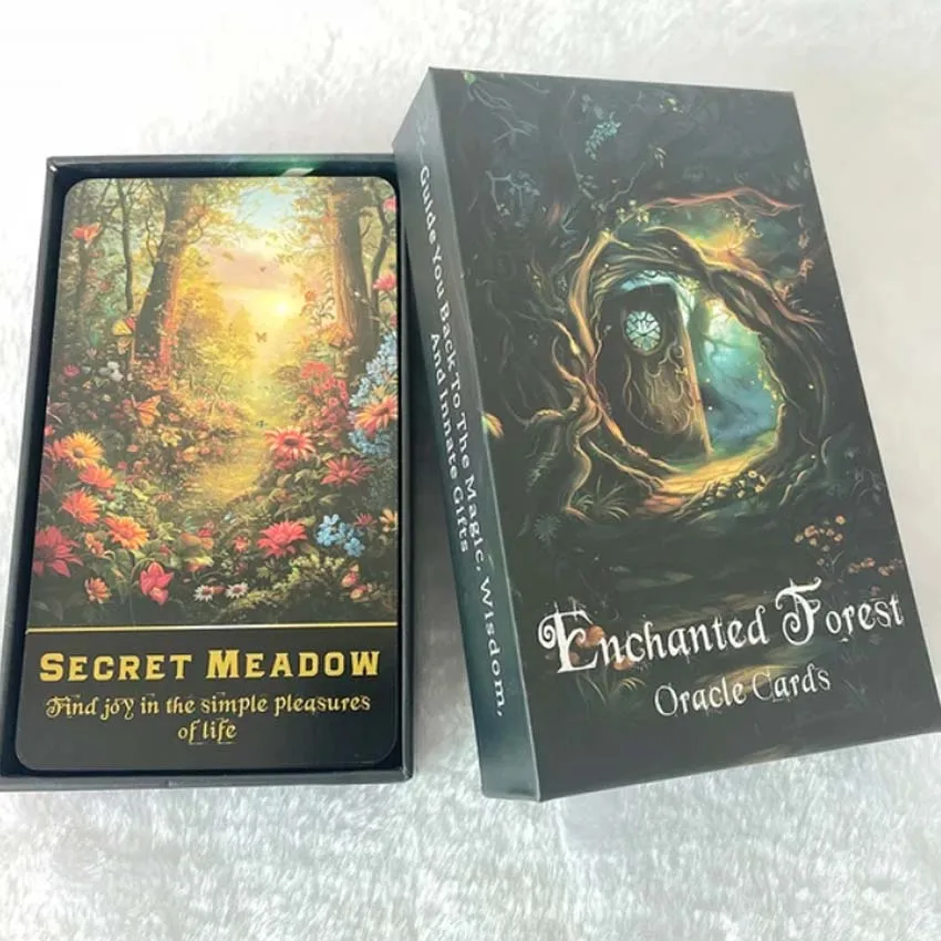 Enchanted Forest Oracle Cards With Meaning on It, 12x7cm, 50-Cards Games