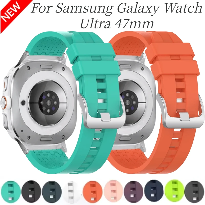 Correa de silicona para Samsung Galaxy Watch Ultra, pulsera de repuesto de 47mm para Galaxy Watch 7, accesorios de correa de 47mm