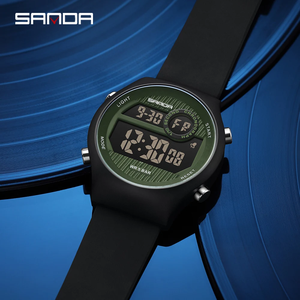 Fashion SANDA Top Brand Military Sports Outdoor Mens Clock Digital Wristwatches Shockproof Countdown Waterproof Hour Watches