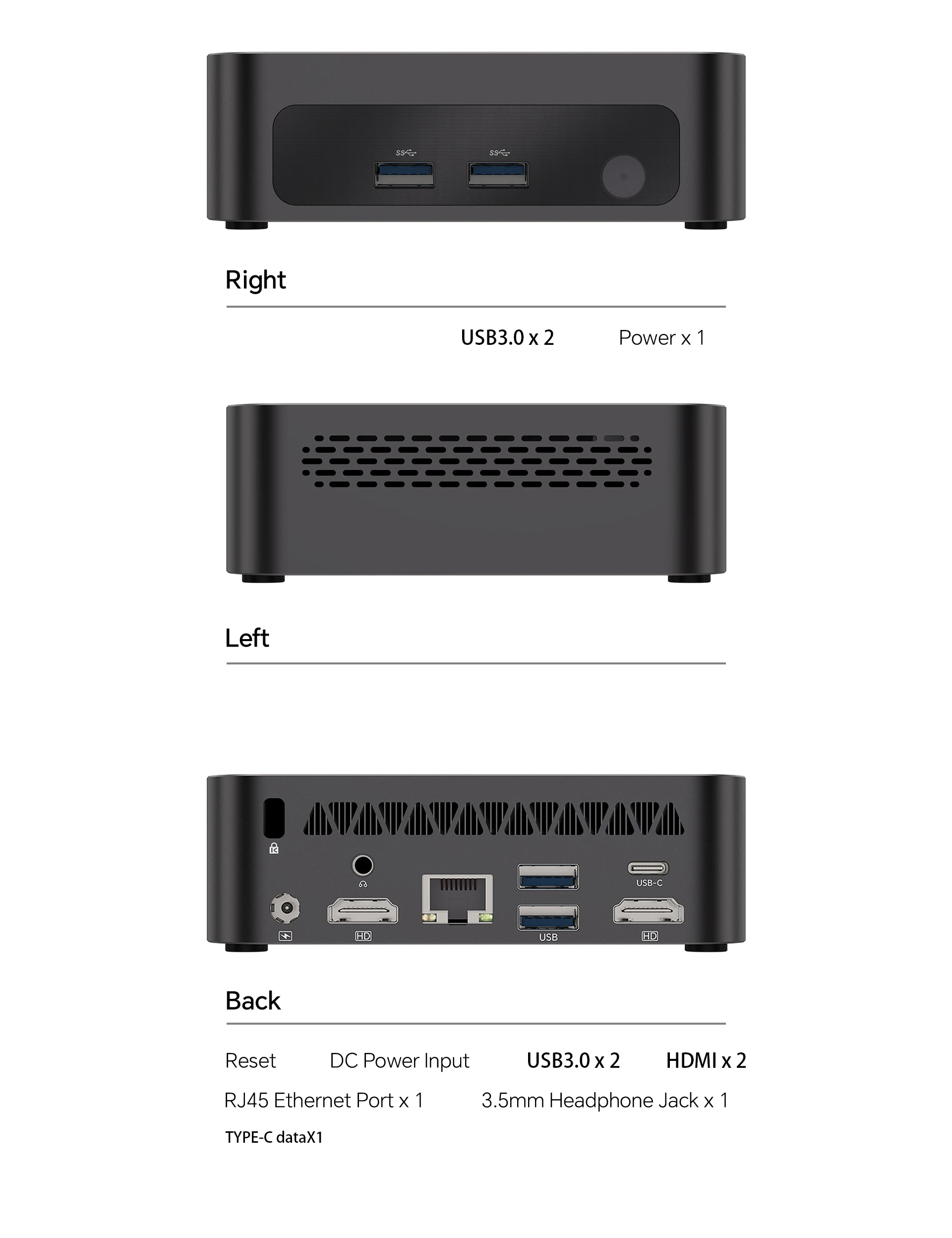 SOYO Original Y5 Air Mini PC Intel i5 4th CPU 8G RAM 128GB SSD Mini Desktop Computers Dual 4K Display Type-C WiFi5 for Office