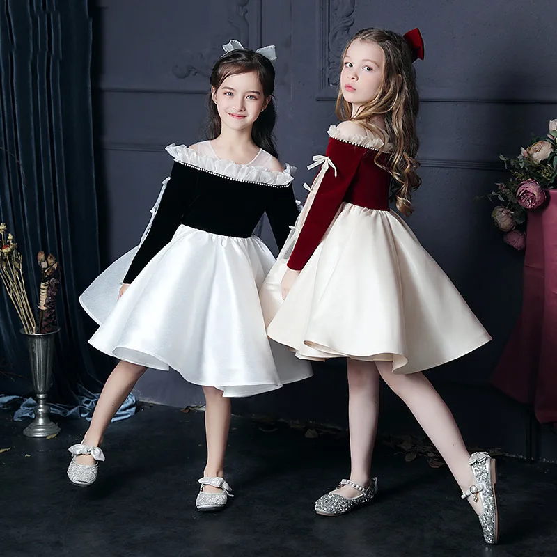 

Carnival Princess Costumes Ceremony Girl Child Dress 2025 Kids Graduation Flower Girl Wedding Dresses Bridesmaid Paty Ball Gowns