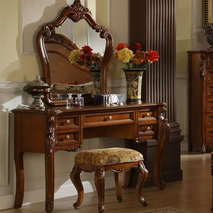 American solid wood dresser bedroom household small apartment retro rural storage cabinet integrated dressing table makeup table