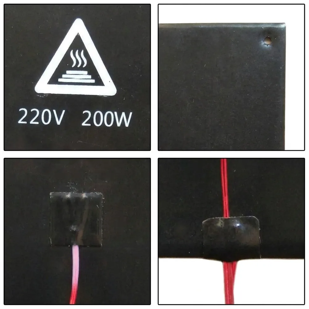 Silicone-Coated Heated Bed 200x200mm for Creality 3D Printers 24V 220W 3mm Aluminum Plate with 240mm Hole Spacing