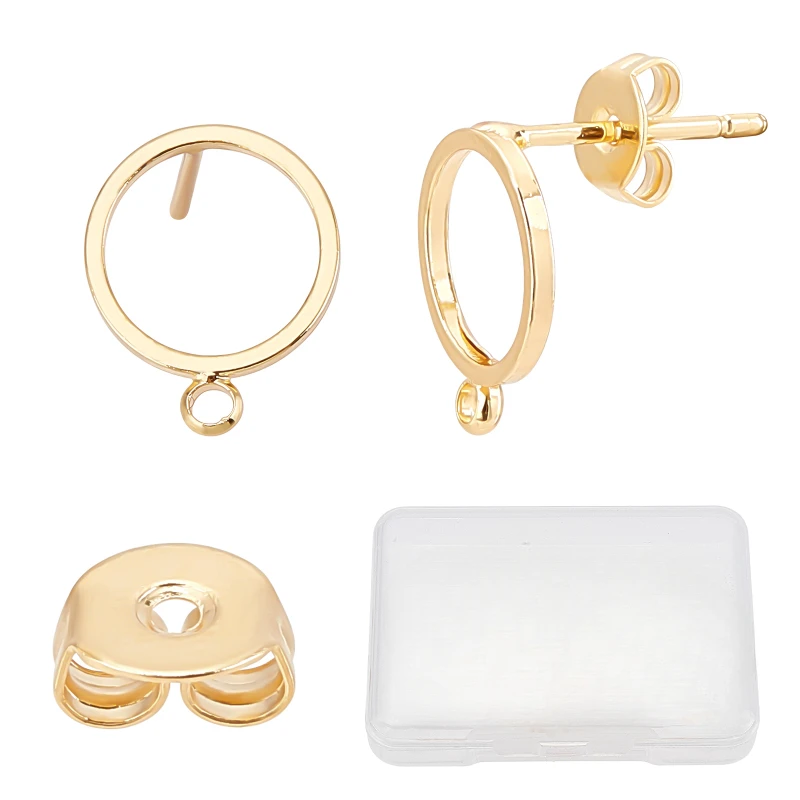 

Серьги-гвоздики с петлей и покрытием из 18-каратного золота, 20 шт.