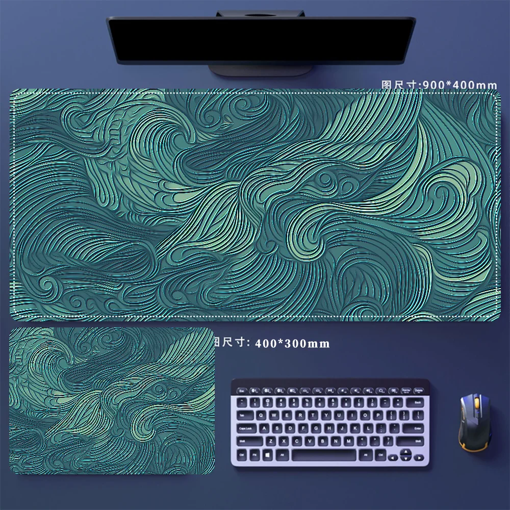 

Abstract Art Waves Mousepad Table Mat Gamer Mousemats Office Mouse Mat Rubber Anti Slip Big Keyboard Mats For Computer