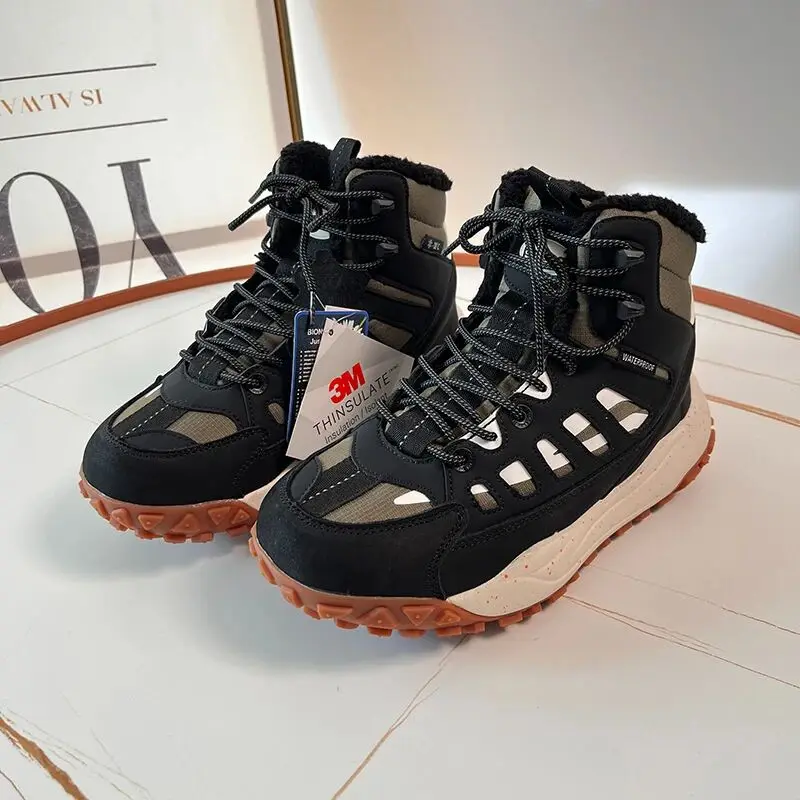 

Outdoor High-Top Winter Warm Anti-Slip Mountaineering oes Men's Casual Leisure Hiking oes Sports oes with Laces